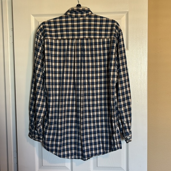 Structure men’s blue and white long sleeve button down flannel shirt size small - Picture 8 of 10